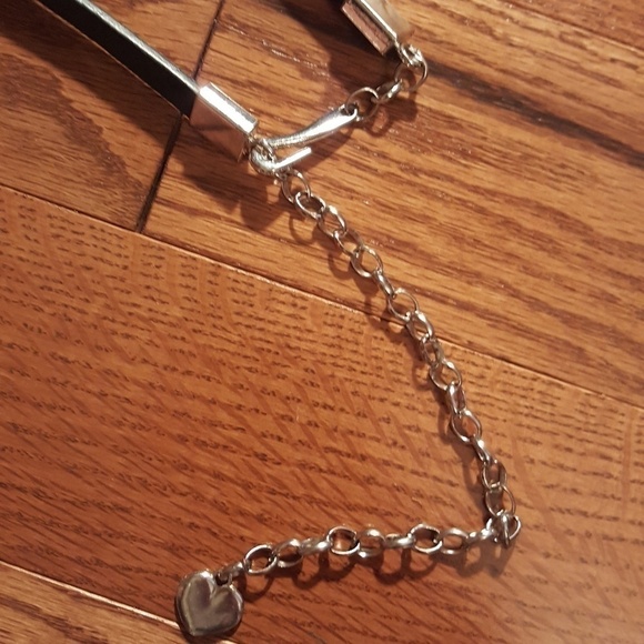 BELT Black With Silver Heart - Picture 2 of 5